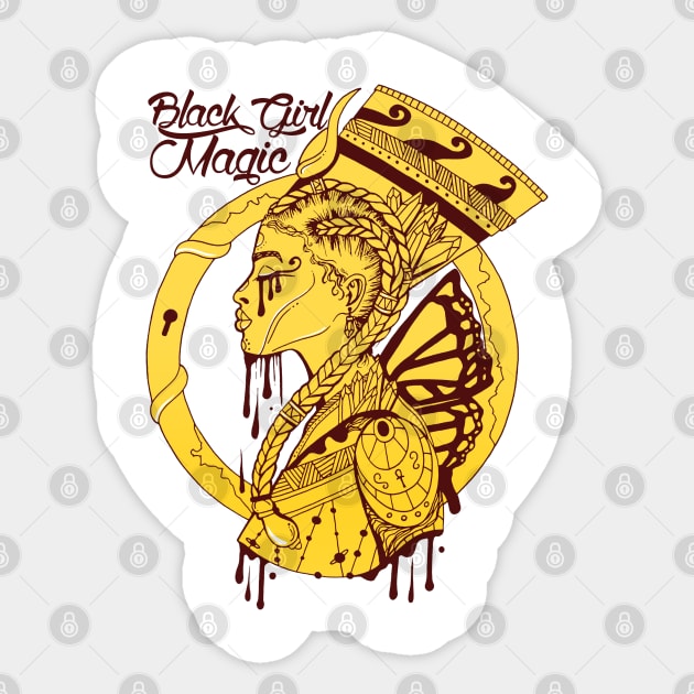 Canary Yellow - Goddess Of Egypt Black Girl Magic Sticker by kenallouis